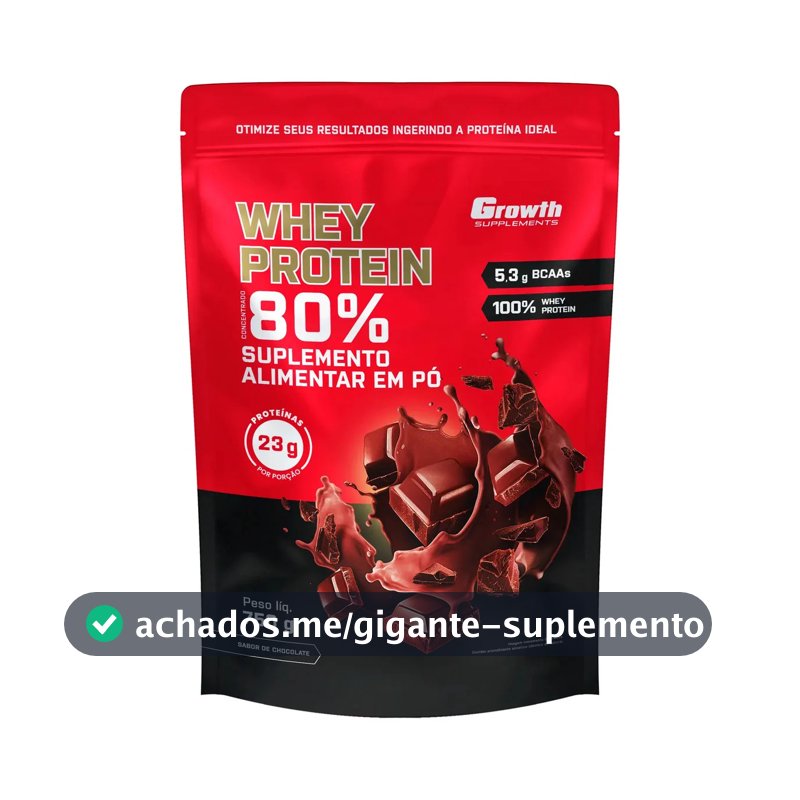 Whey Concentrado 750g Growth Supplements - Variados Sabores Chocolate