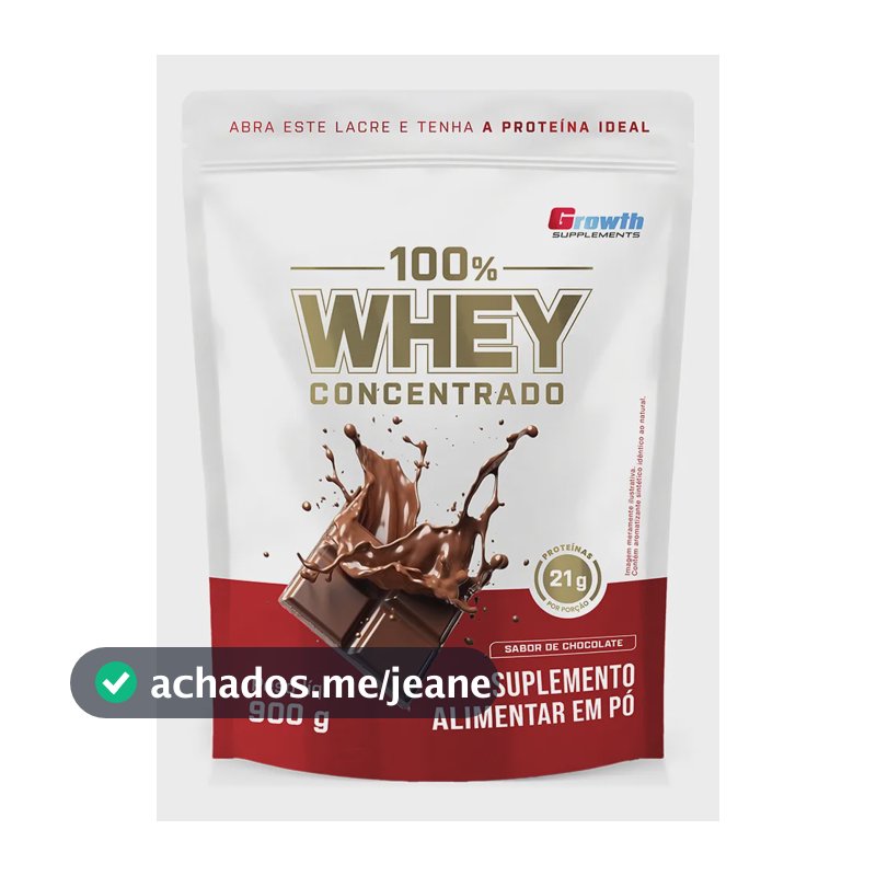 100% Whey Concentrado 900g Growth Supplements Chocolate