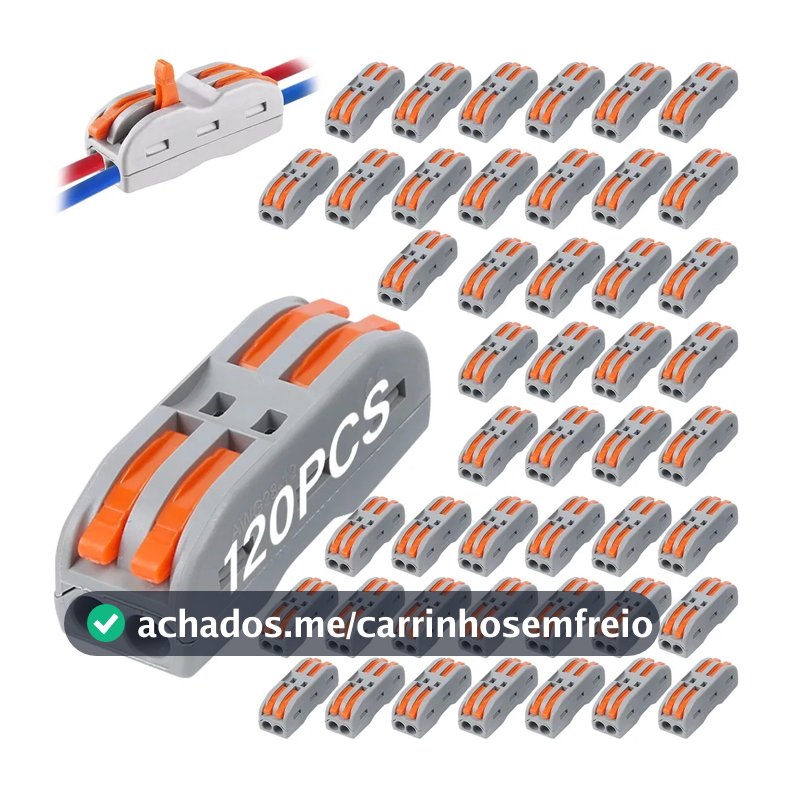 Kit Com 120 Conectores de Conexão Rápida JINYUHAY de 2 Vias Para Cabos