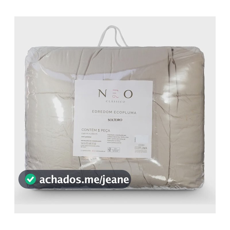 Edredom Ecopluma Solteiro 160 X 240 Bege Camesa