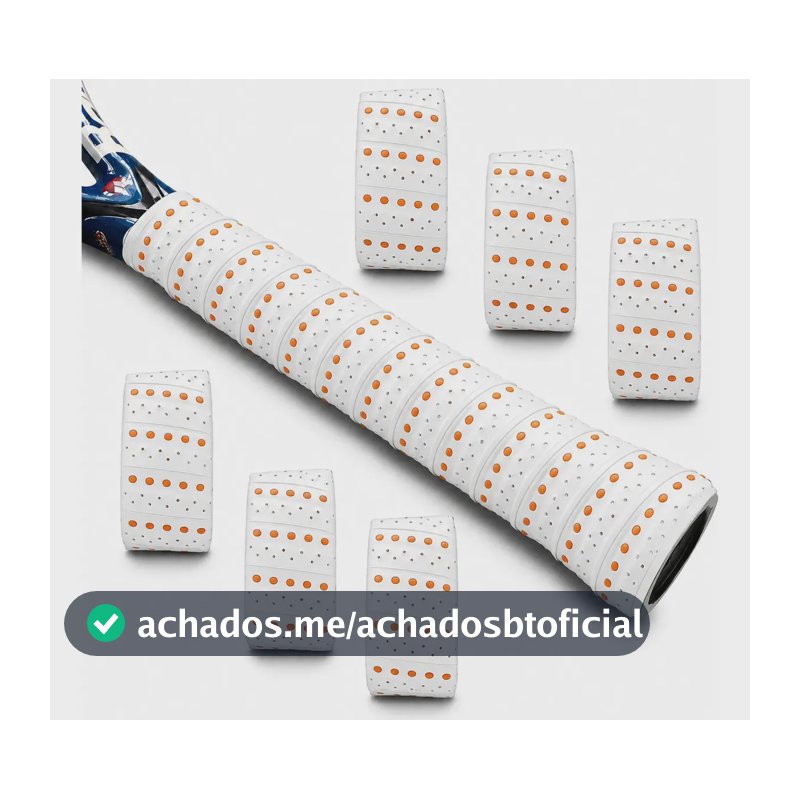 Kit 6 Overgrip Grips Microperfurados Padel Beachtennis Tênis Branco