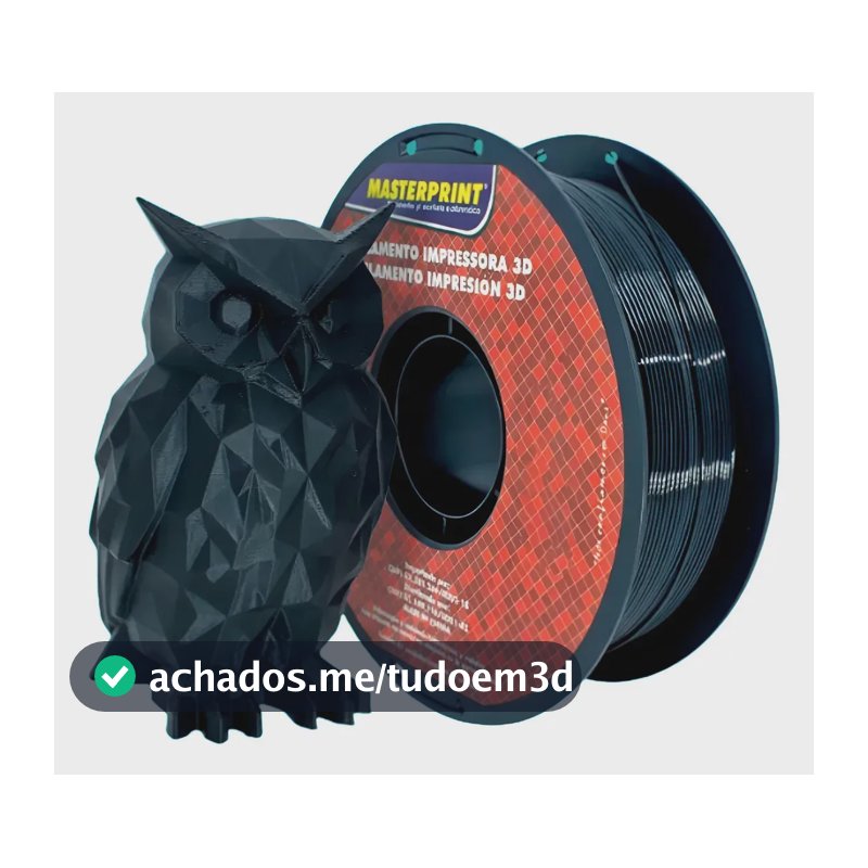Filamento Masterprint Petg 3d Cor Preto 1.75mm 1kg Original