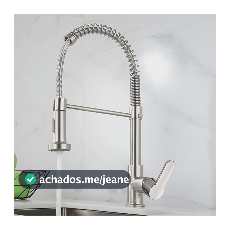 Torneira Cozinha Gourmet Bancada Flexível Monocomando Misturador Pia Acabamento