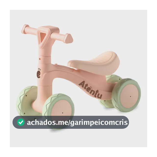 Bicicleta De Equilíbrio Infantil Andador Sem Pedal 4 Rodas Rosa