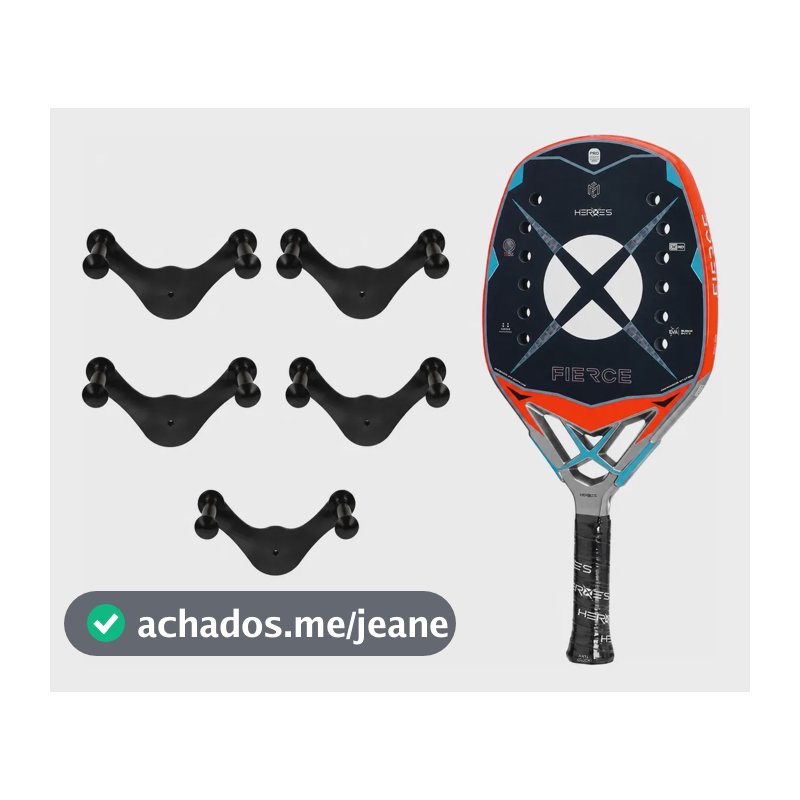Kit 5 Suporte De Parede Para Raquete De Beach Tennis Tênis