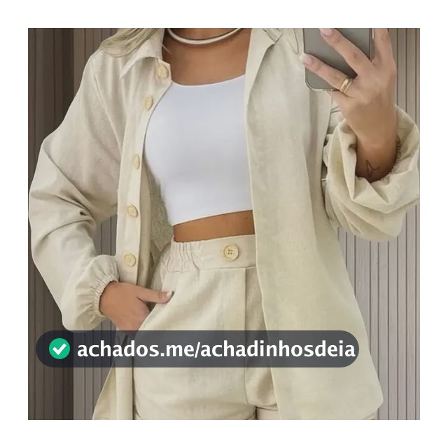 Conjunto Linho Feminino Camisa E Short Linha Premium