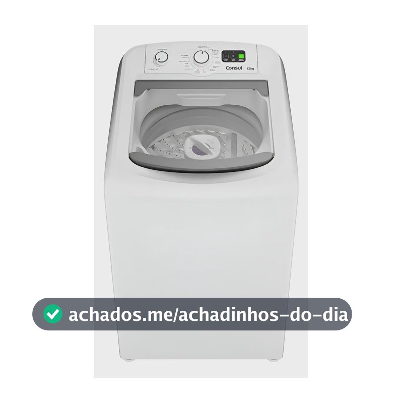 Máquina De Lavar Branca Consul 12kg Com Dosagem Econômica E Cor Branco 110v