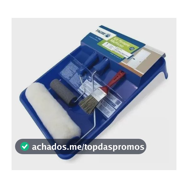 Kit de Pintura Tigre Multiuso 5 Peças com Rolo, Pincel e Bandeja 1540