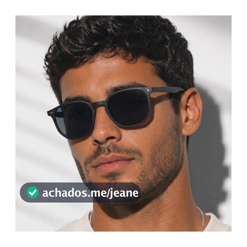Óculos De Sol Moderno Hype Design Geométrico Uv400 Preto