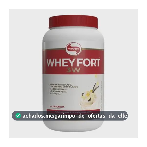 Whey Fort 3w Baunilha 900g Vitafor Baunilha