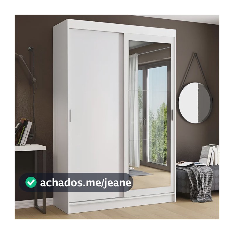Guarda-roupa Madesa Tokio 2 Portas Com Espelho 2 Gavetas Cor Branco 1097091E