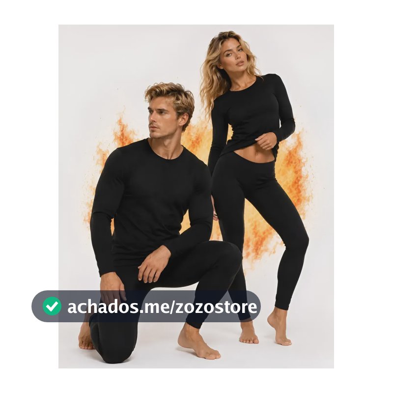 Conjunto De Frio Segunda Pele Térmica Frio Flanelado Preto Masculino Preto Único