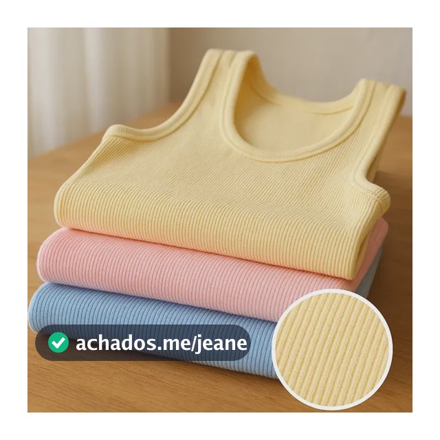 Kit 3 Blusinha Regata Feminina Canelada Premium Alça Larga