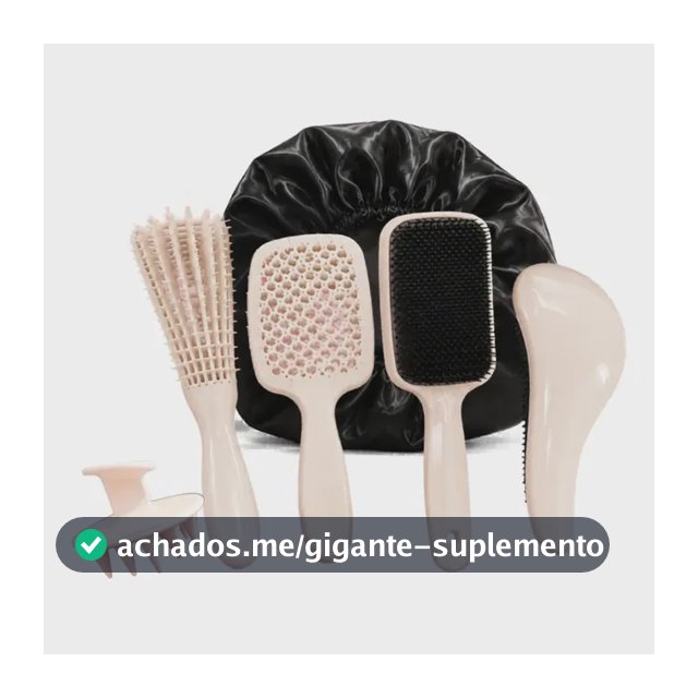 Kit 5 Escovas Cabelo Escova Polvo Mágica Raquete Vazada Touc Off White