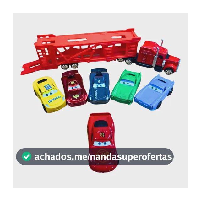 Kit 6 Carrinhos + Caminhão Relâmpago Mcqueen Filme Brinquedo Mcqueen Variado