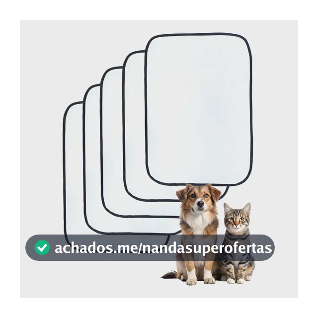Kit 5x Tapete Higiênico Lavável Para Cães Tam. P 70x50cm Branco