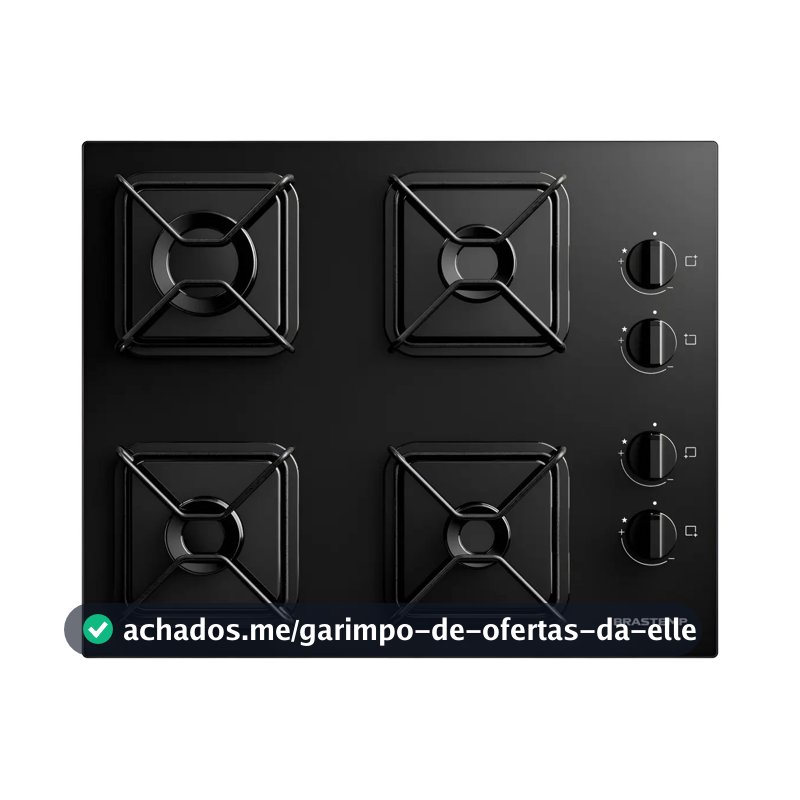Cooktop Brastemp a Gás 4 Bocas com Grades de Ferro - BDD61BE