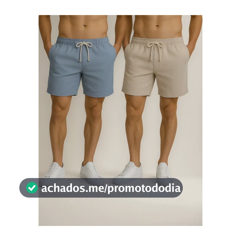 Kit 2 Shorts Linho Masculina Bermuda Estilo Mauricinho Leve