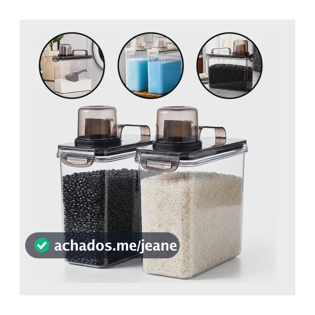 Kit 2 Pote Hermético Dispenser Cozinha Lavanderia Mantimento