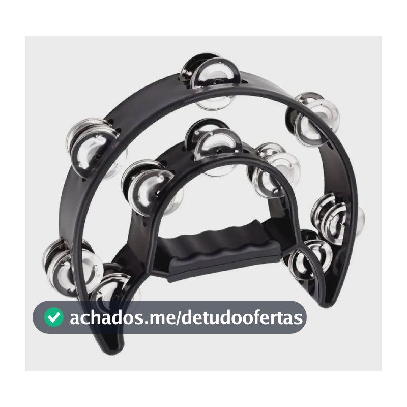 Pandeiro Meia Lua Pandeirola Dupla Premium Profissional Ts Preto