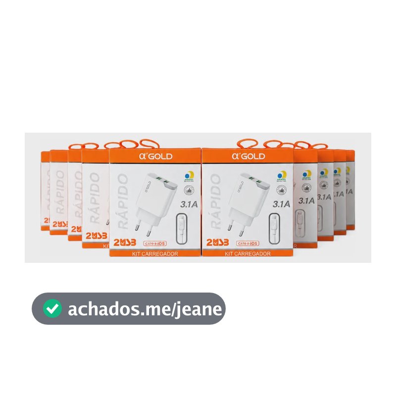 Kit 10 Carregadores Lightning Para iPhone Atacado Revenda Branco