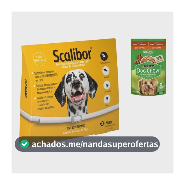 Coleira Scalibor 65cm 25g Msd + Brinde Sache