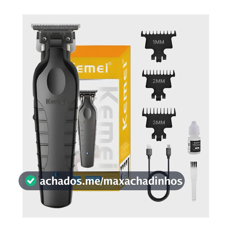 Kemei Maquina De Acabamento Km 2299 Profissional Cor Black
