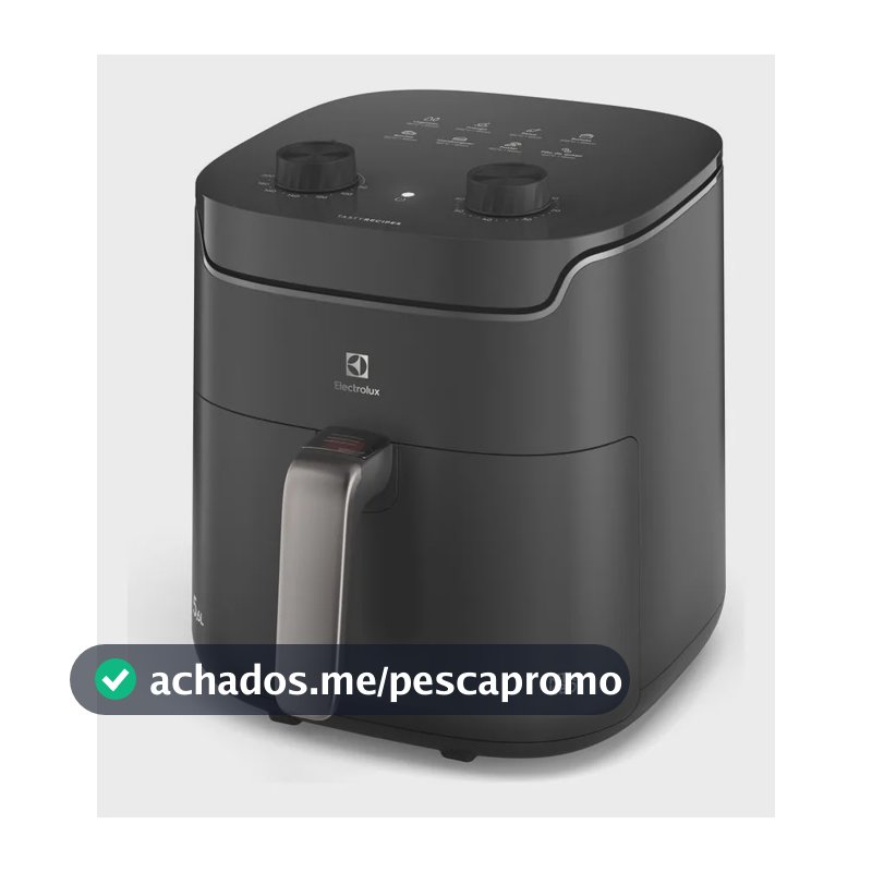 Air fryer Fritadeira Elétrica Electrolux EAF40 1400W sem oleo Rita Lobo 5,6L 8 receitas pré-sugeridas timer 60 minutos desligamento automático cesto removivel dupla camada antiaderente - Cinza