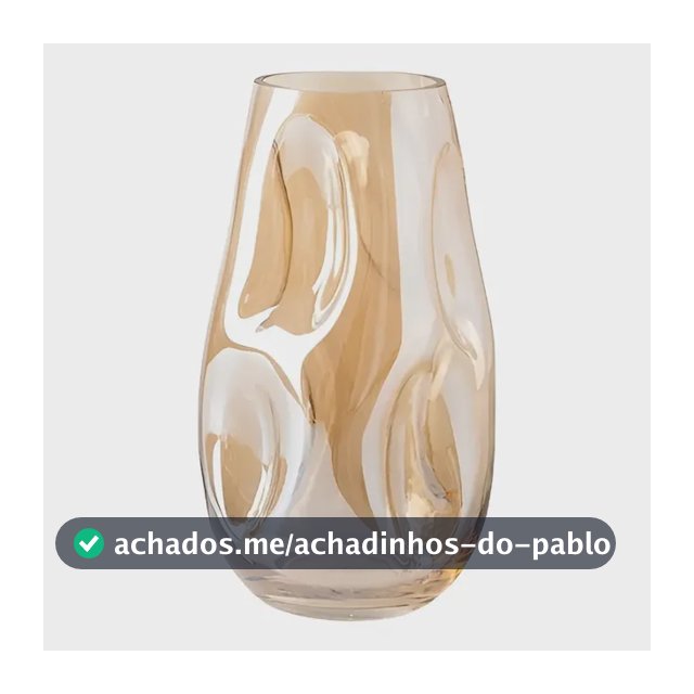 Vaso De Vidro Grosso Primeira Linha Forma Irregular Âmbar Ebenezer