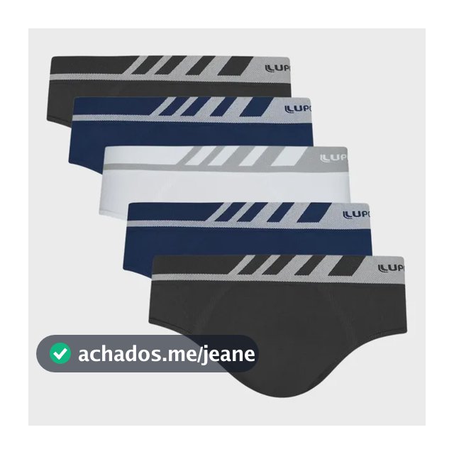 Kit 5 Cuecas Masculinas Slip Microfibra Lupo Original