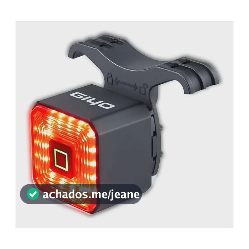 Lanterna Traseira Bike Led Inteligente Giyo Recarregável Top Preto