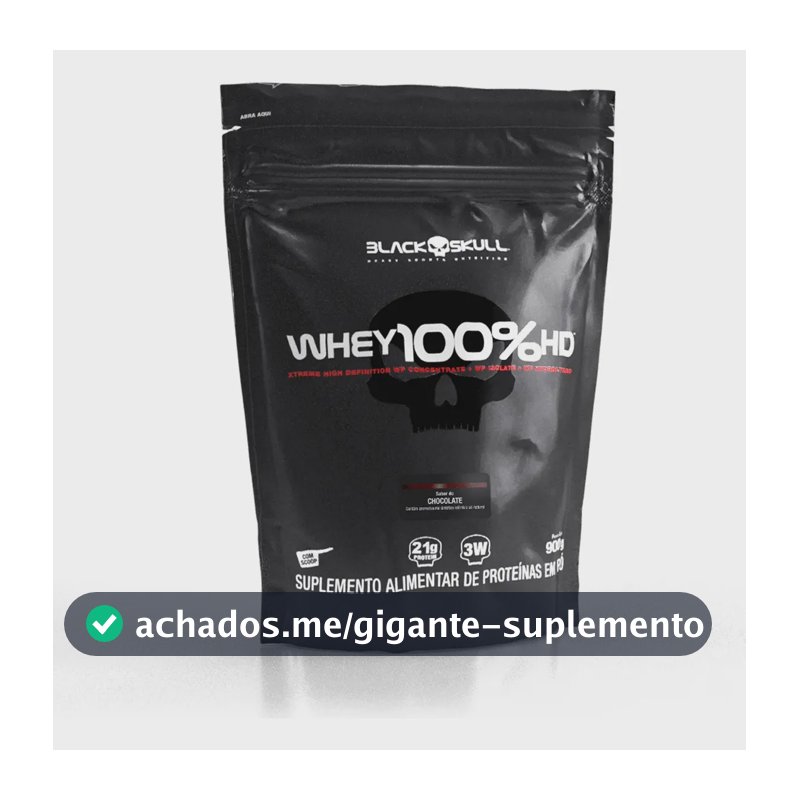 Proteína Black Skull Whey 100% HD em pó sabor Chocolate x 900g