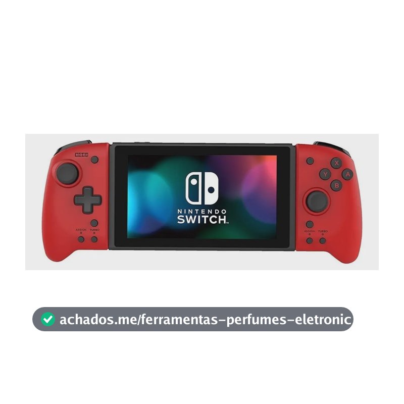 Controle Ergonômico Hori Nintendo Switch Split Pad Pro (Vermelho) Para Modo Portatil