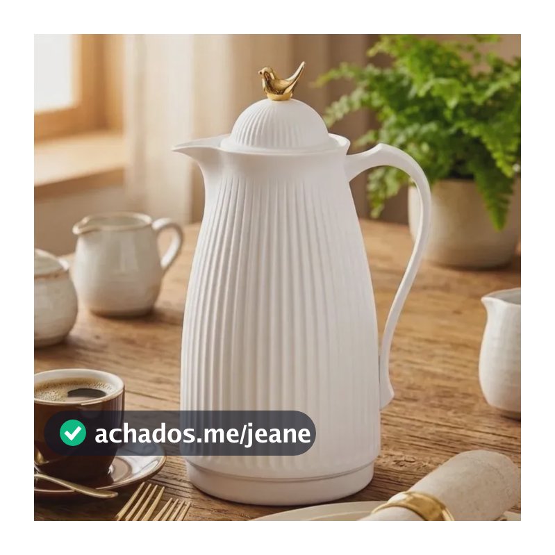 Garrafa Térmica De Café Laradore Bird - Branca E Dourada 1l Branca