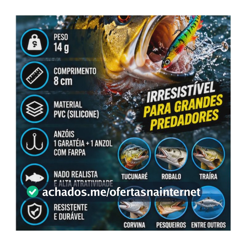 Iscas Artificiais Shad Soft 8cm 14g Tucunaré Traíra Pro Azul