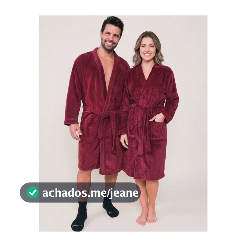 Roupão Microfibra Benévola Manga Longa Fleece Flanel Inverno Vinho Bloodstone Liso M