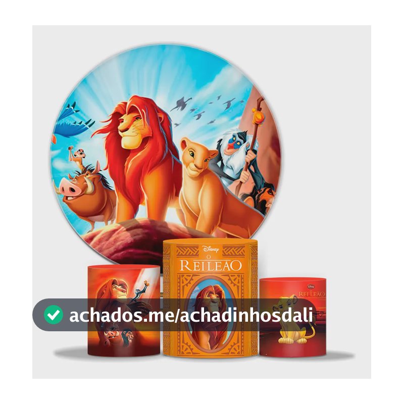 Kit Capa Painel Festa + Cilindros - Tema Infantil Rei Leeão Rei Leão 01