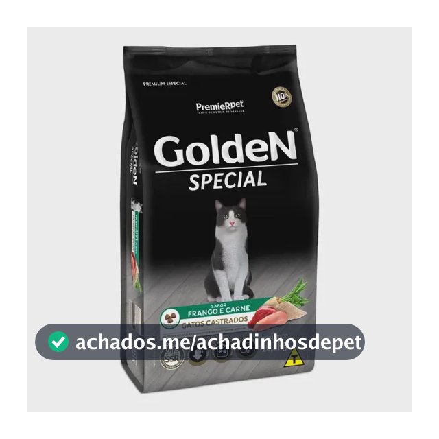 Alimento Golden Special Gato Castrado Adulto 10,1kg Ração