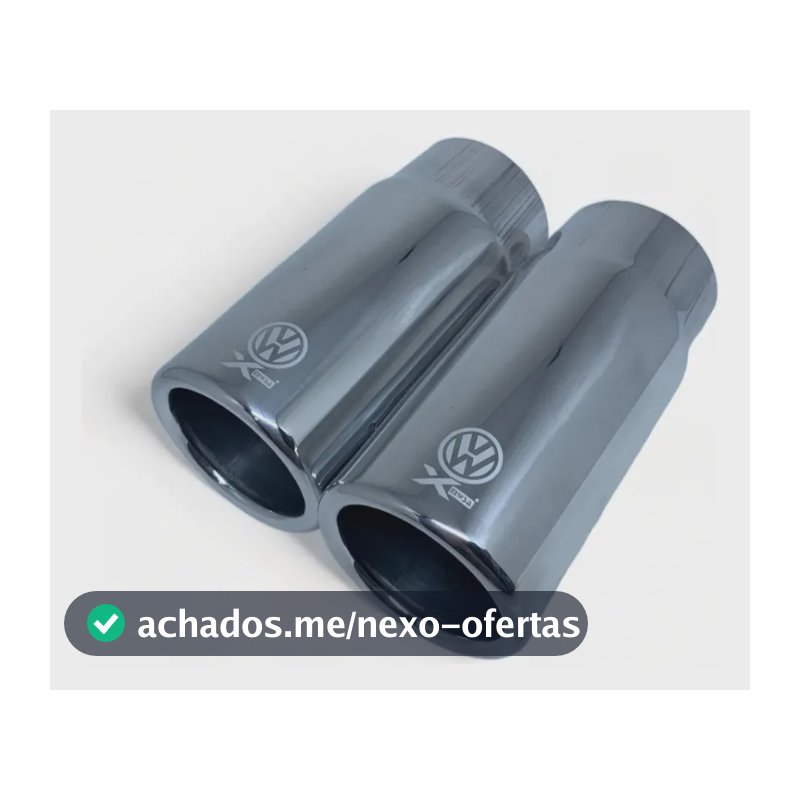 Ponteira De Escapamento Automotiva Saída Dupla Volkswagen Fox Highline Pepper Msi 1.6 Cromada