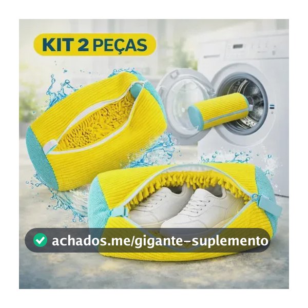Kit 2 Sacos De Lavagem Tênis Sapatos Multiuso Máquina Lavar Cor