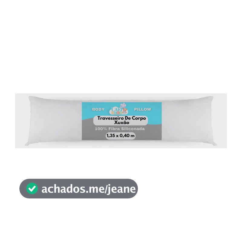 Travesseiro de Corpo Laribaby Antialérgico Xuxão com Fronha e Zíper Branco 1,35 x 0,40 m 100% Silicone Macio e Confortável Apoio Gestante