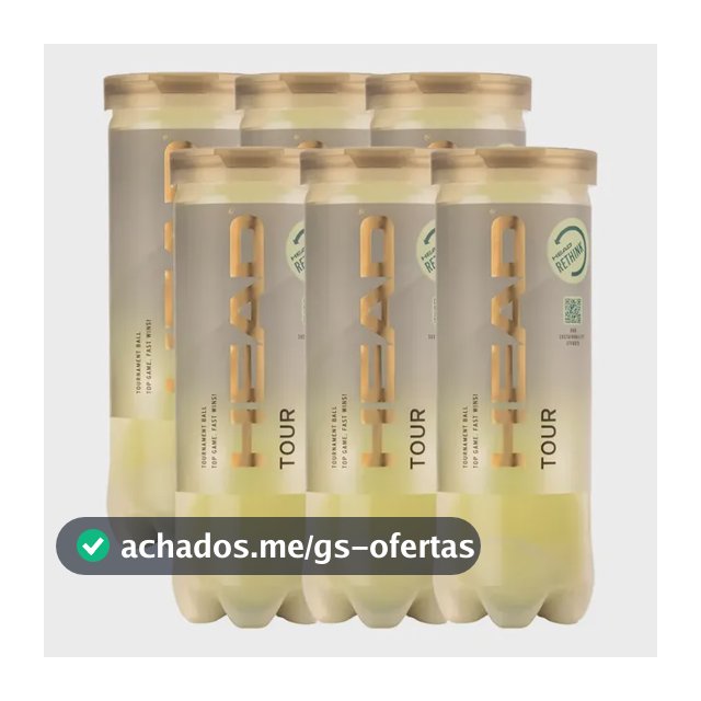 Bola De Tênis Head Tour Pack Com 06 Tubos 18 Bolas Premium