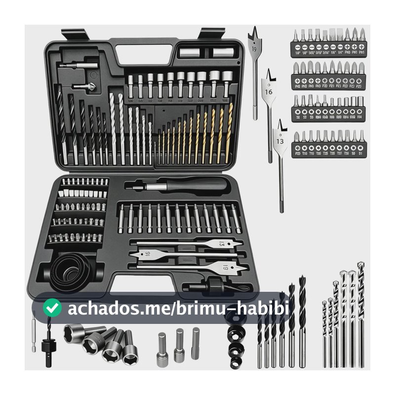 Kit de Brocas Naisieka ZT111 Para Parafusadeira, Furadeira e Impacto Com 111 Peças Para Madeira, Concreto e Metal
