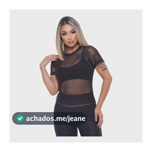 Blusa Feminina Transparente De Tule Manga Curta Camiseta