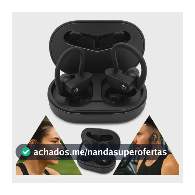 Fone Esportivo Sem Fio A Prova De Agua Bluetooth 5.3 Treino Preto