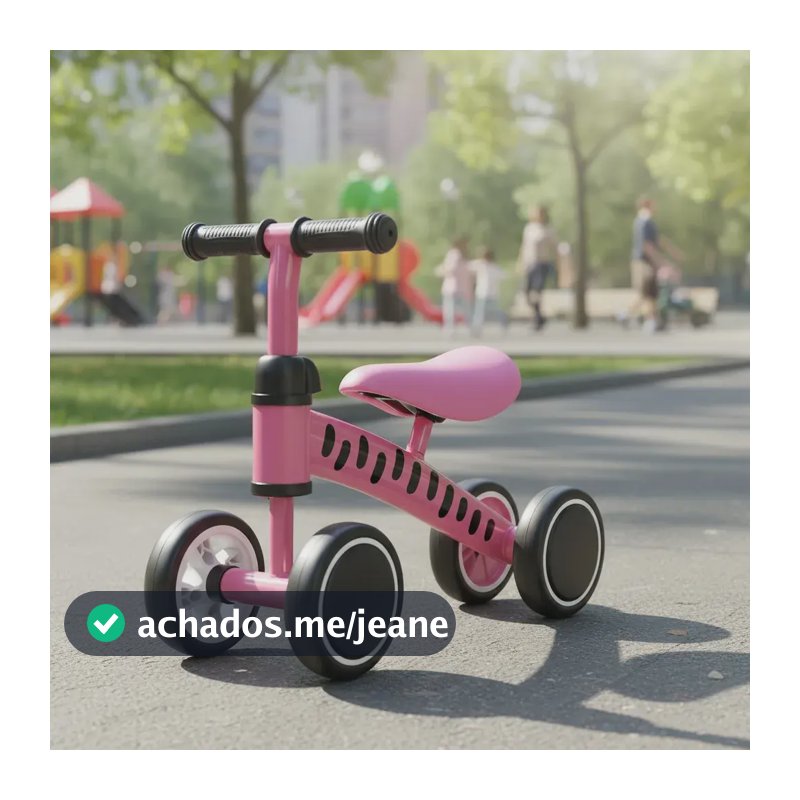 Bicicleta de Equilíbrio Brinq Kids Brinquei Rosa 1 Ano Sem Pedal