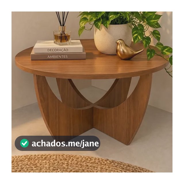 Mesa De Centro Sala Redonda 100% Mdf Design Moderno Lívia Louro Freijó