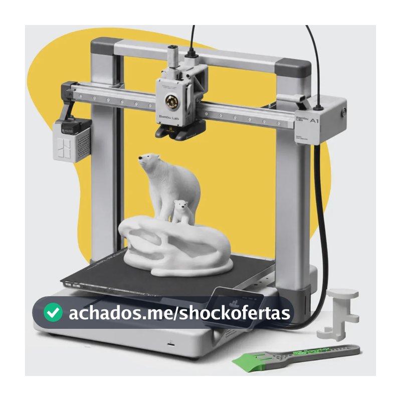 Impressora 3d Fdm Aberta A1 Bambu Lab Sem AMS + Porta Resíduos - Espátula - Chave Manutenção