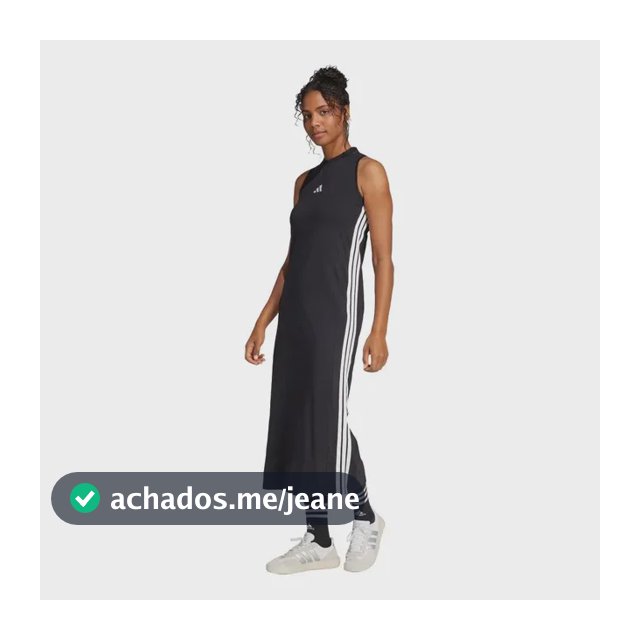 Vestido Costas Nadador Longo Essentials Três Listras adidas