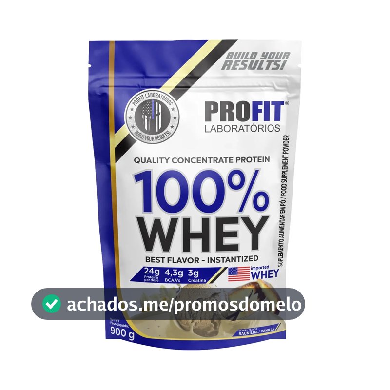 Whey protein Profit 100% Quality Concentrate em pó sabor Baunilha x 900g